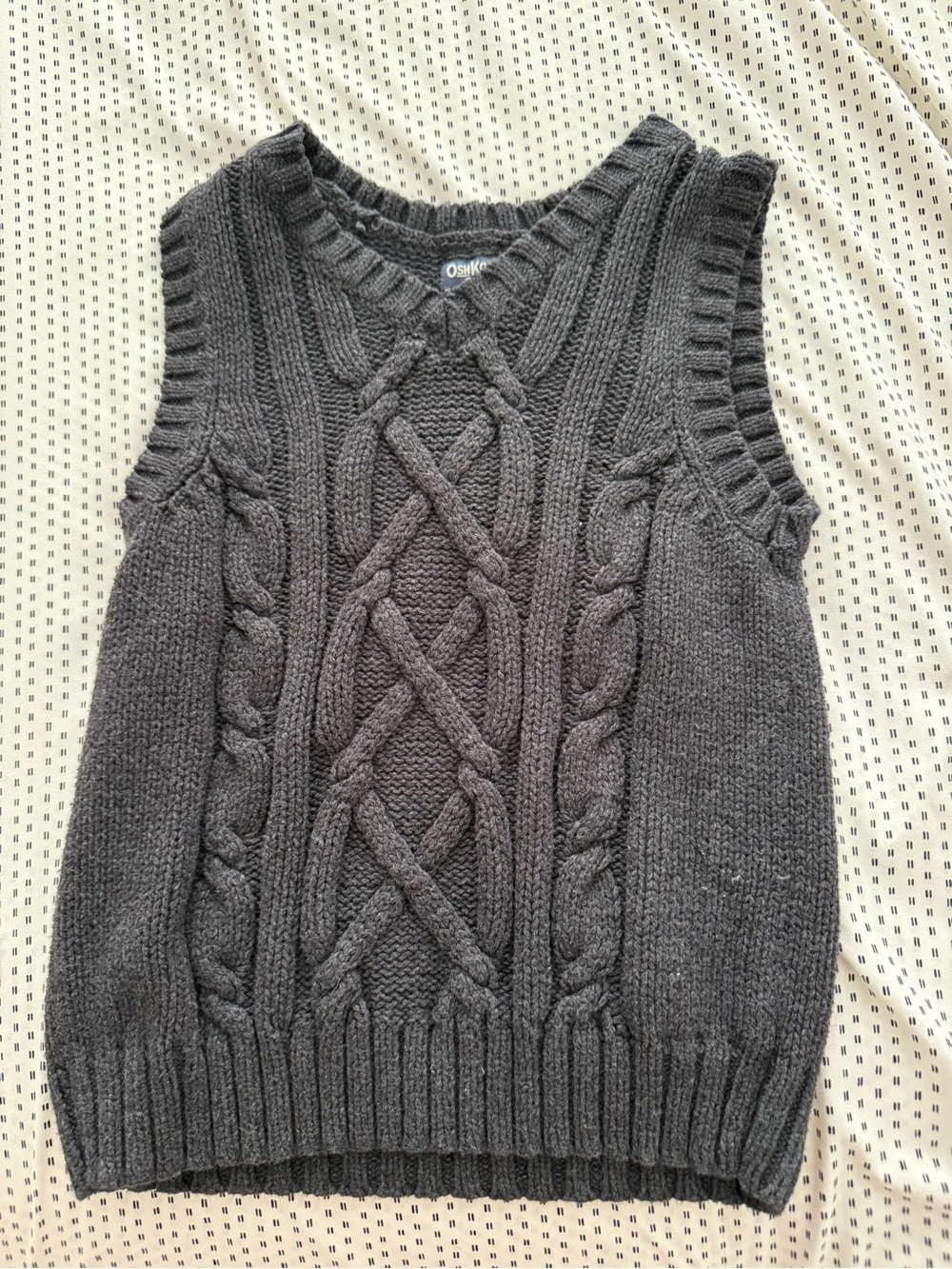OshKosh B'gosh Charcoal Gray Cable Knit Sweater Vest